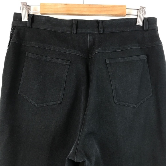 St. John Sport Black Pants With Sequin Tuxedo Stripe Size 10 - Picture 7 of 10